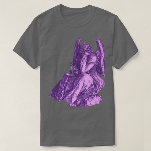 Camiseta Melancholia Durer púrpura (Diseño del anverso)