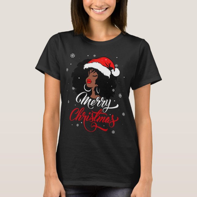 Camiseta Melani, Chica de África negra y Navidades de Santa (Anverso)