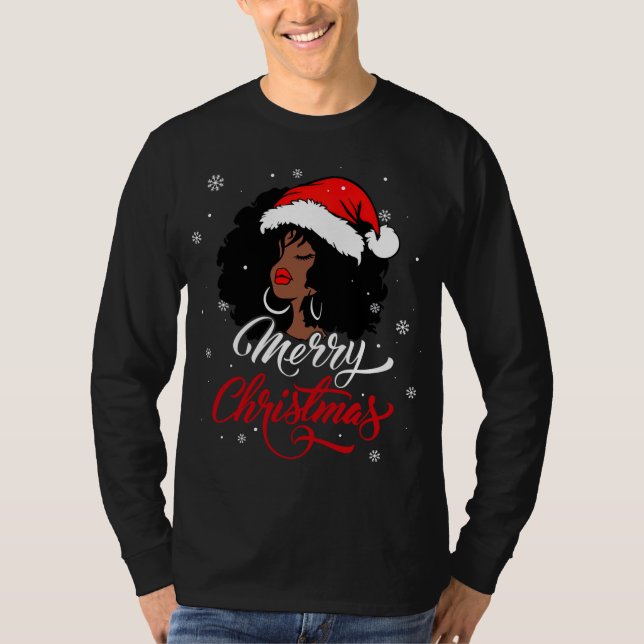 Camiseta Melani, Chica de África negra y Navidades de Santa (Anverso)