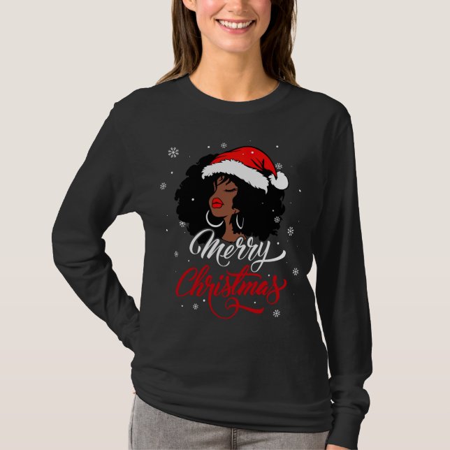 Camiseta Melani, Chica de África negra y Navidades de Santa (Anverso)