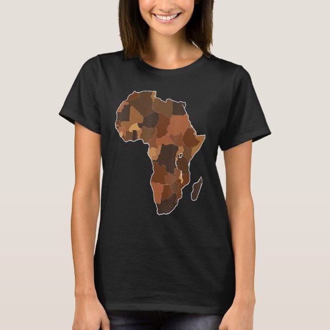 Camiseta Melanin Africa Map African American Black History  (Anverso)