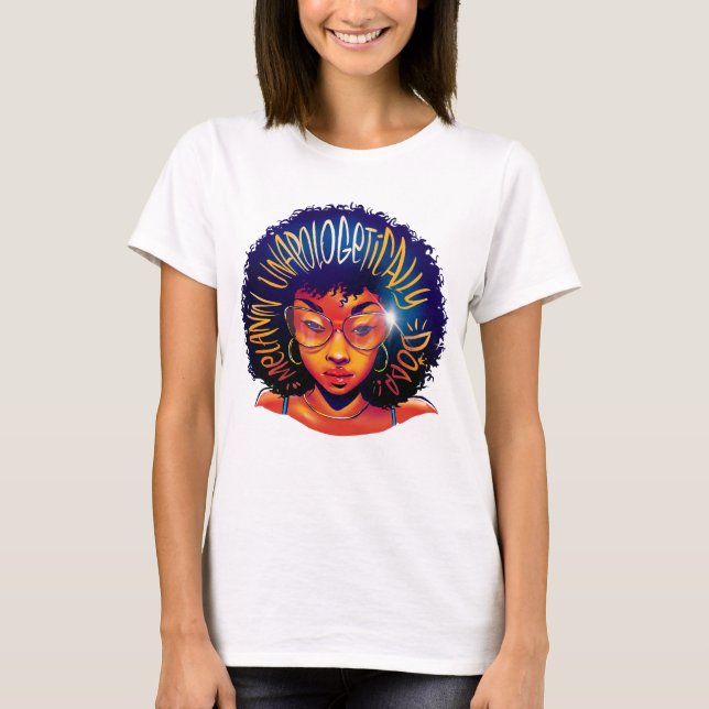 Camiseta Melanin Africa, un orgullo negro sin remordimiento (Anverso)