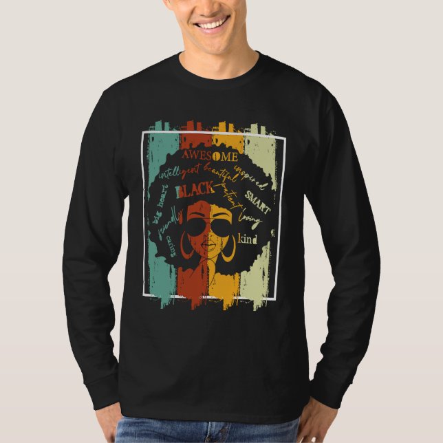 Camiseta Melanin Afro African American Black Melanated Hist (Anverso)