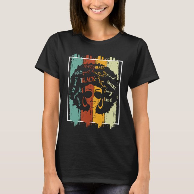 Camiseta Melanin Afro African American Black Melanated Hist (Anverso)