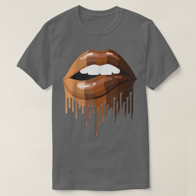 Camiseta Melanin Afro Lips Mujeres ropa Chica, América Negr (Diseño del anverso)