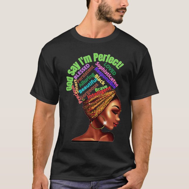 Camiseta Melanin Afro Natural Hair Queen Cute Black Girl Ma (Anverso)