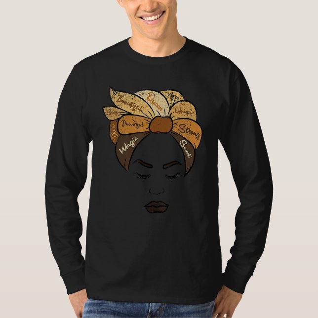 Camiseta Melanin Afro Woman Black History Month BLM Melanin (Anverso)