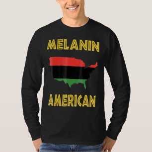 Camiseta Melanin Bandera Africana Americana Usa Mapa Negro