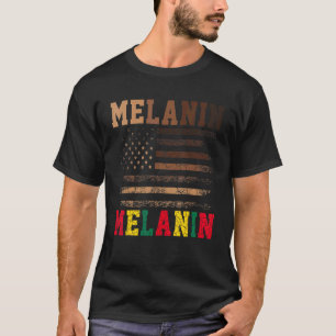 Camiseta Melanin Bandera Americana Mes de la Historia Negra