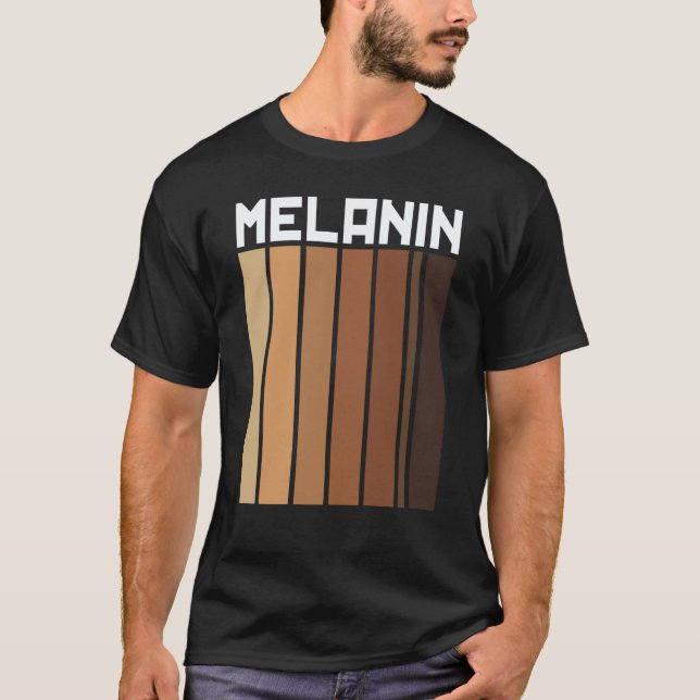 Camiseta Melanin Barcode Black Pride African American Black (Anverso)