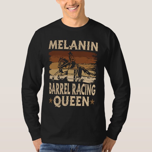 Camiseta Melanin Barrel Racing Queen African American Rodeo (Anverso)