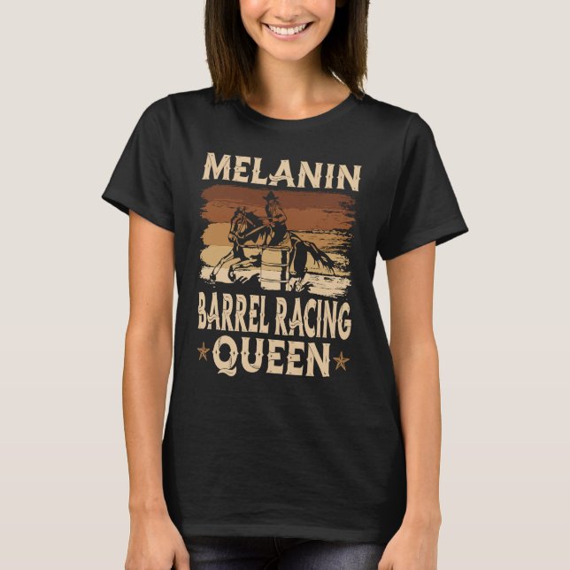 Camiseta Melanin Barrel Racing Queen African American Rodeo (Anverso)