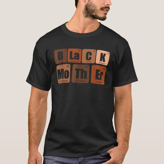 Camiseta Melanin Black Mother Periodic Table Chemistry Moth (Anverso)