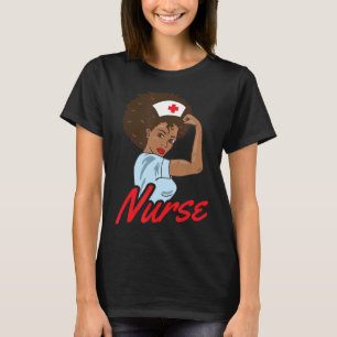 Camiseta Melanin Black Nurse Clothing Gift Africano-Estadou
