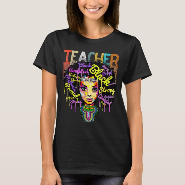 Camiseta Melanin Chica Black History Month Teacher Outfit A (Anverso)