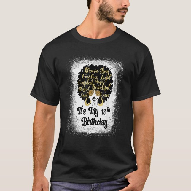 Camiseta Melanin Chica del leopardo de los trece años es mi (Anverso)