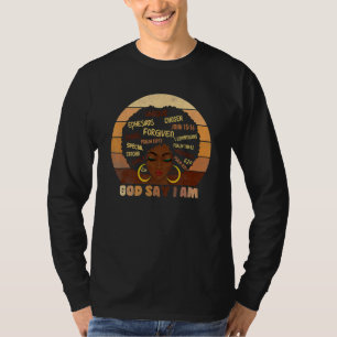 Camiseta Melanin, Chica negro, dice Dios: Soy negro, hombre