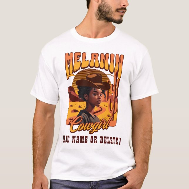 Camiseta MELANIN COWGIRL Chica negro Cowboy occidental (Anverso)