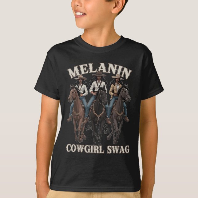 Camiseta Melanin Cowgirls African Melanin Black Cowgirl Swa (Anverso)