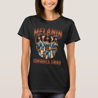 Camiseta Melanin Cowgirls Mes de historia negra Melán afric