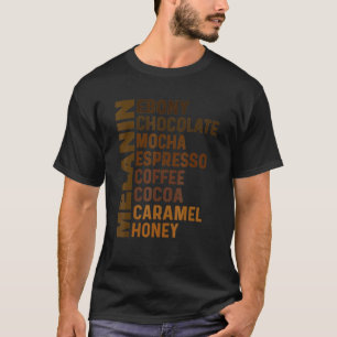 Camiseta Melanin Ebony Chica negro Mocha Espresso