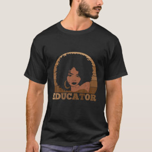 Camiseta Melanin Educator Afro Hair Black History Month 200