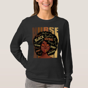 Camiseta Melanin Enfermera afropelo negro Mes de historia Á