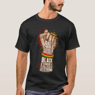 Camiseta Melanin Fist Hand Dad African American Black Histo