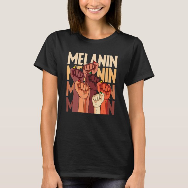 Camiseta Melanin Fist Hands African Pride Black History Mon (Anverso)