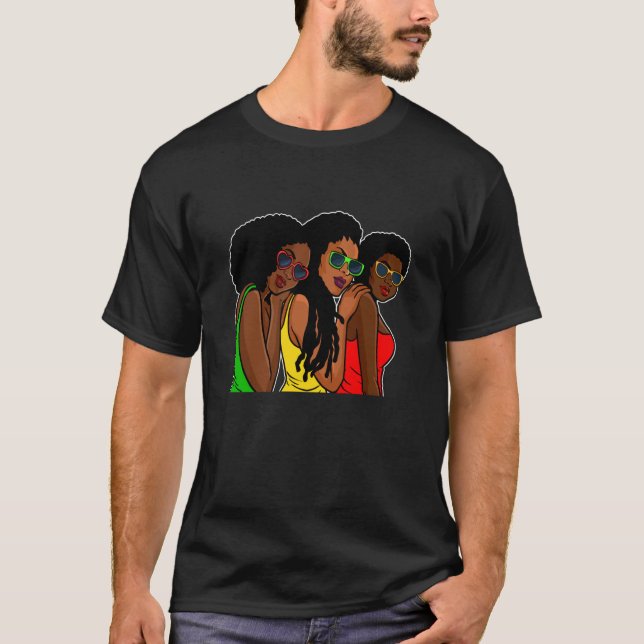 Camiseta Melanin Girl Black History Month Cool BLM African  (Anverso)