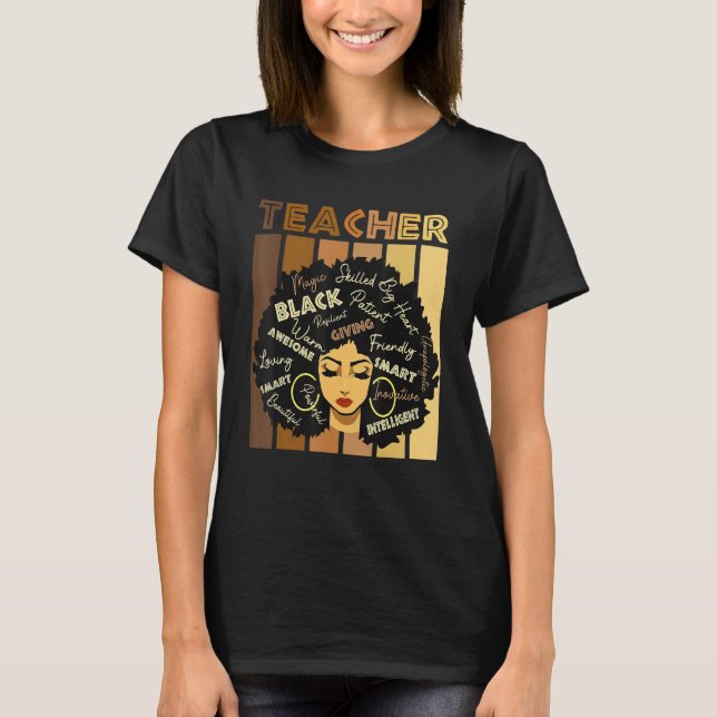 Camiseta Melanin Girl Black History Month Teacher Outfit Af (Anverso)