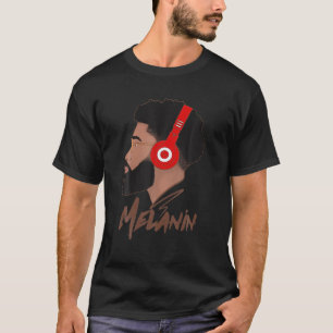 Camiseta Melanin Hombres Africano-Estadounidense Fuerte Nat