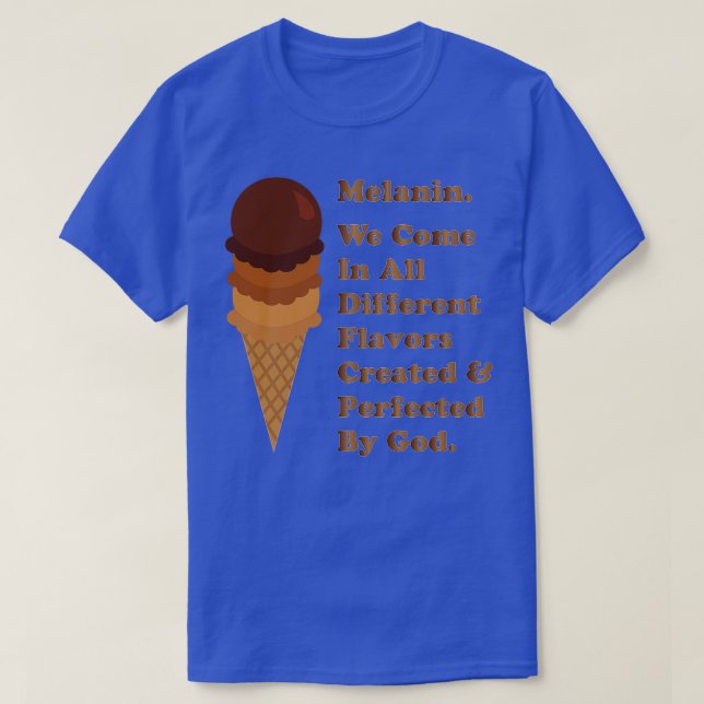 Camiseta Melanin Ice Cream Cone Flavors (Diseño del anverso)