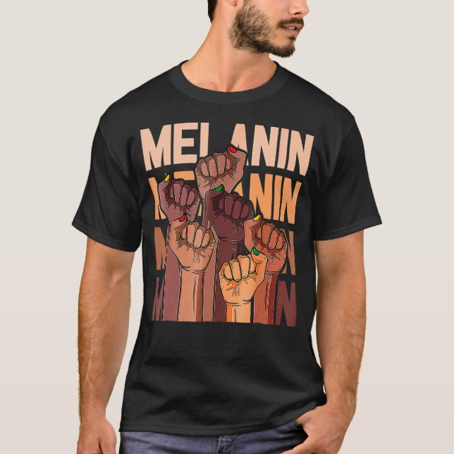 Camiseta Melanin Leaders Power Fist Hand African Black Hist (Anverso)
