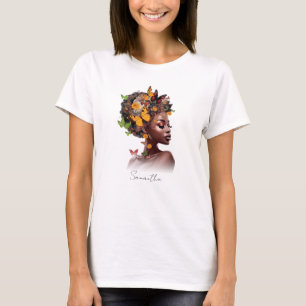 Camiseta Melanin Magic: el cabello afro y la mariposa color