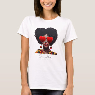 Camiseta Melanin Magic: Reina negra rociando sombras de cor