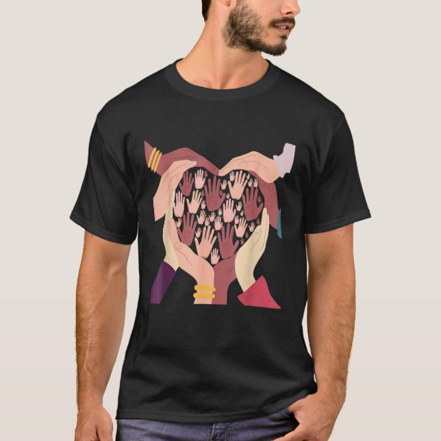 Camiseta Melanin manos Día de San Valentín historia negra M (Anverso)