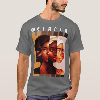 Camiseta Melanin matiza a las mujeres Orgullo negro afrocén