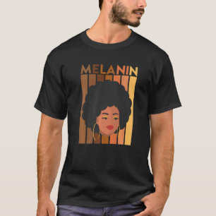 Camiseta Melanin matiza a mujer afroamericana Chica