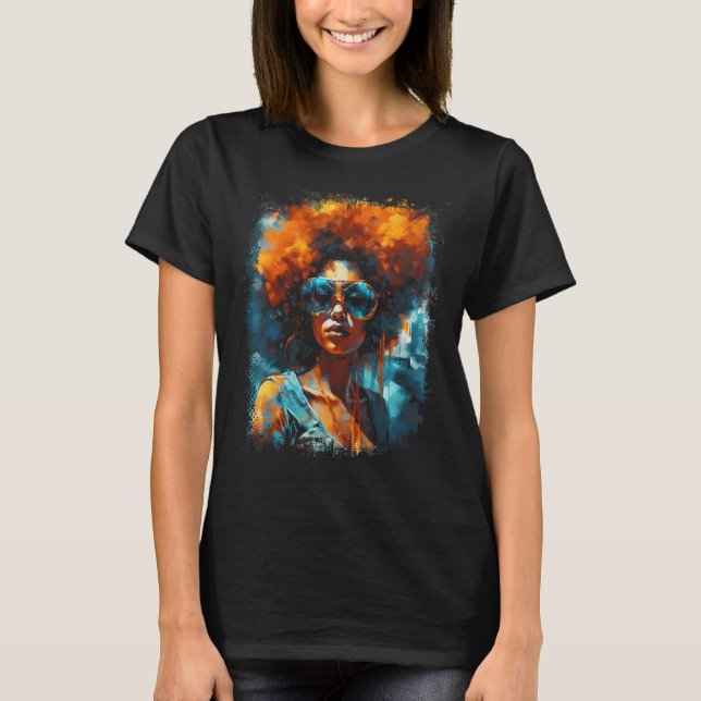 Camiseta Melanin Melanin, la reina negra, goteando el 13 de (Anverso)