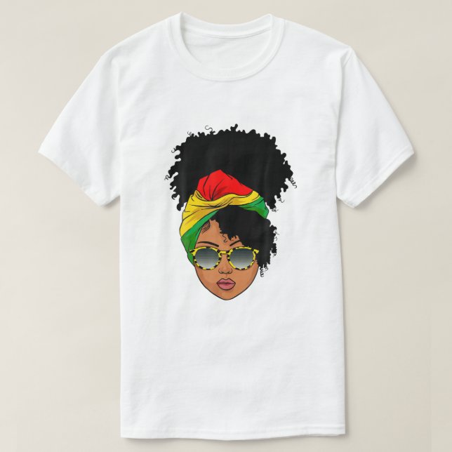 Camiseta Melanin Melanin Reina de la mujer negra africana H (Diseño del anverso)