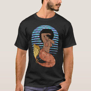 Camiseta Melanin Mermaid Black Mermaids Chicas de piel marr