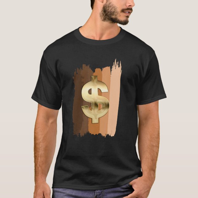 Camiseta Melanin Money Entrepreneurs Dollar Money Rótulo (Anverso)