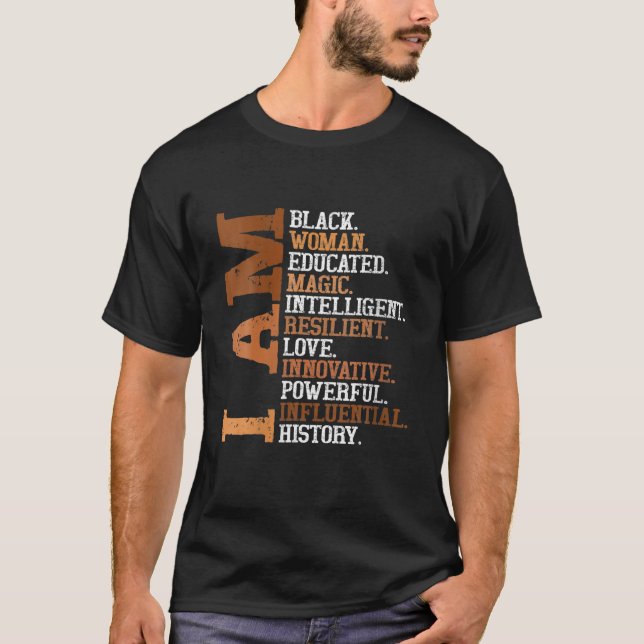 Camiseta Melanin, mujer negra afroamericana, hola (Anverso)