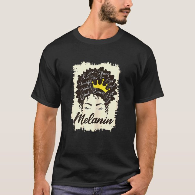 Camiseta Melanin Natu, Chica negra, afro-estadounidense (Anverso)