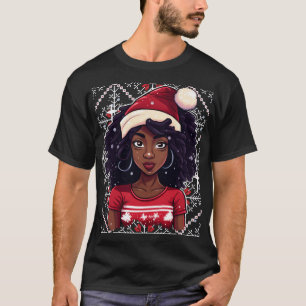 Camiseta Melanin Navidades Chica negro invierno Magic Sista