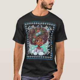Camiseta Melanin Navidades Chica negro invierno Magic Sista