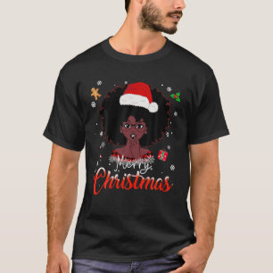 Camiseta Melanin Navidades de la Chica africana norteameric