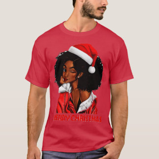 Camiseta Melanin Navidades de la Chica africana norteameric