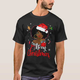 Camiseta Melanin Navidades de la Chica africana norteameric